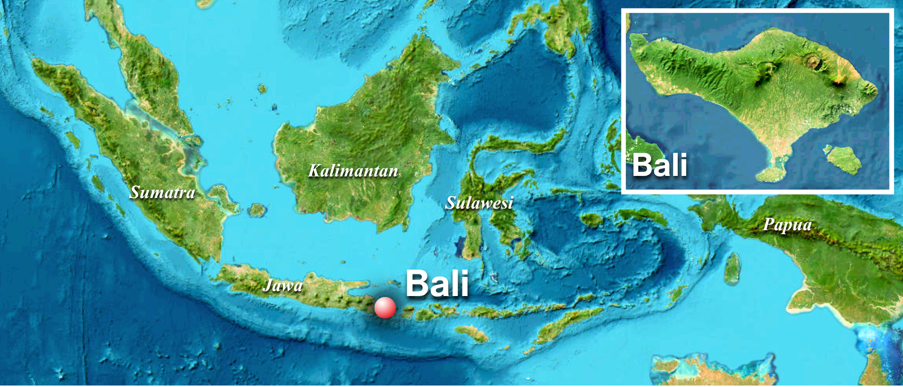 Peta yang menunjukan letak pulau Bali.